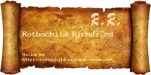 Rothschild Richárd névjegykártya